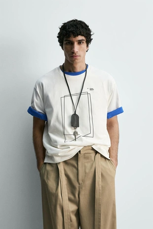 Футболка с геометрическим принтом- Заказать в России