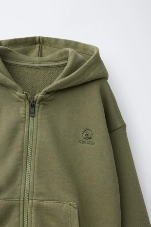 Толстовка на молнии с вышитым логотипом- Заказать в России