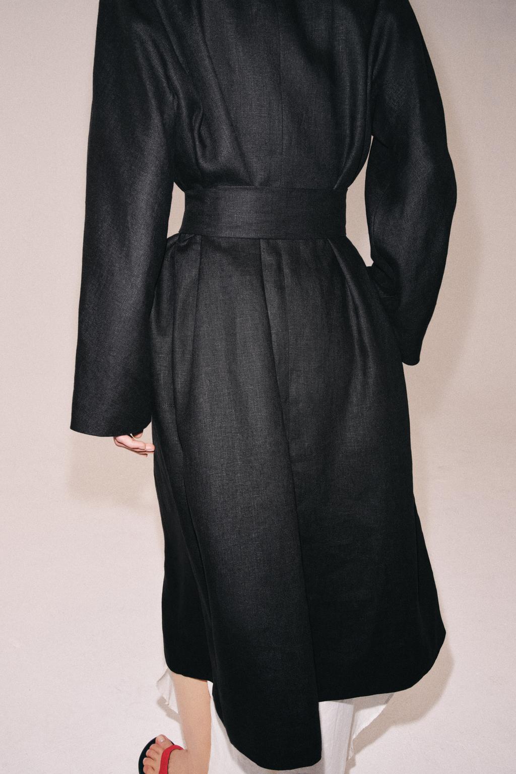 ПАЛЬТО ИЗ ЛЬНА С ПОЯСОМ — ZW COLLECTION