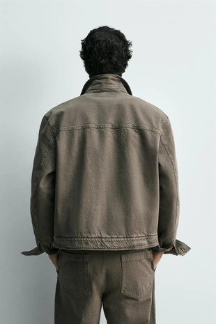 Куртка из хлопка с эффектом потертости- Заказать в России