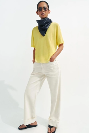 Купить Zara Джинсы BAGGY со средней посадкой — ZW COLLECTION