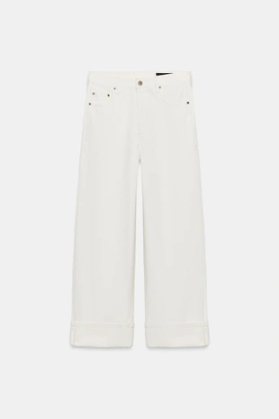 Ecru | 5216/075/712 - Zara Джинсы BAGGY со средней посадкой — ZW COLLECTION
