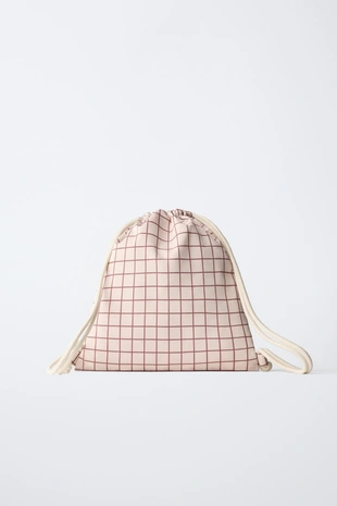 Сумка-мешок в клетку с клубникой- Заказать в России