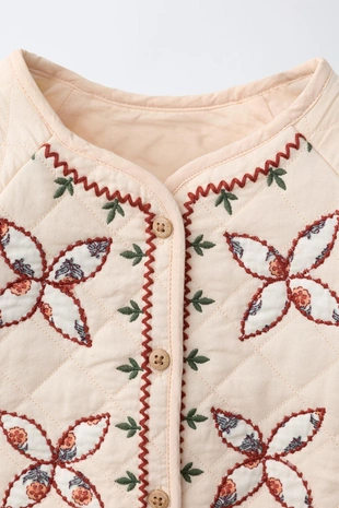 Стеганая куртка с вышивкой- Заказать в России