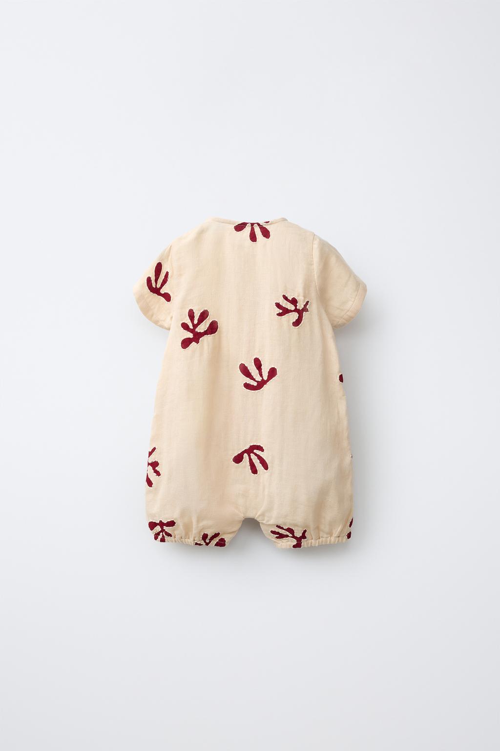 КОМБИНЕЗОН ИЗ ТЕКСТУРИРОВАННОЙ ТКАНИ С ВЫШИВКОЙ