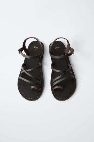 Кожаные сандалии с ремешками- Заказать в России