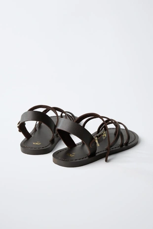 Кожаные сандалии с ремешками- Заказать в России