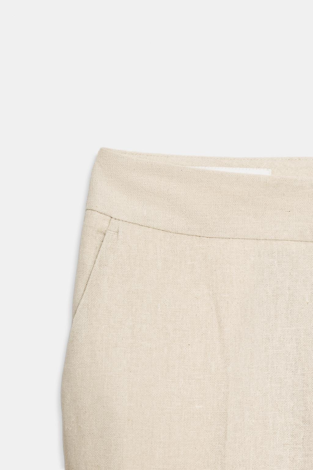 ЗАУЖЕННЫЕ БРЮКИ ИЗ СМЕСОВОГО ЛЬНА