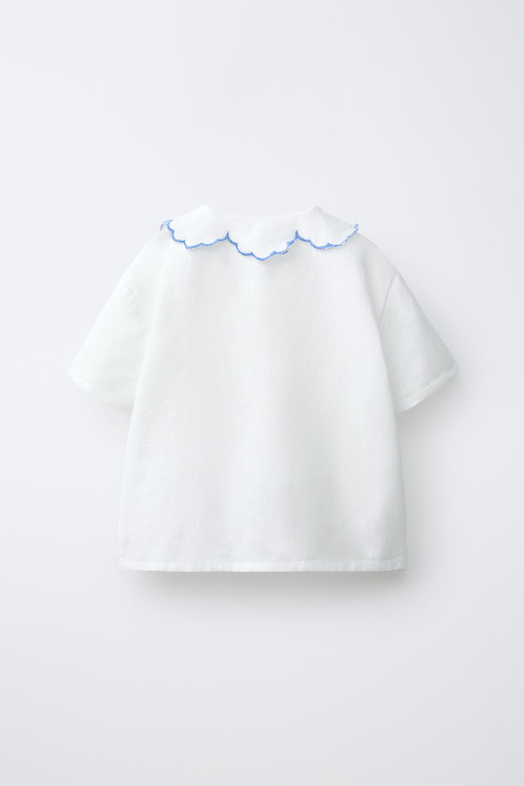 4-10 ЛЕТ/ПИЖАМА С ВЫШИВКОЙ ИЗ ХЛОПКА И ЛЬНА