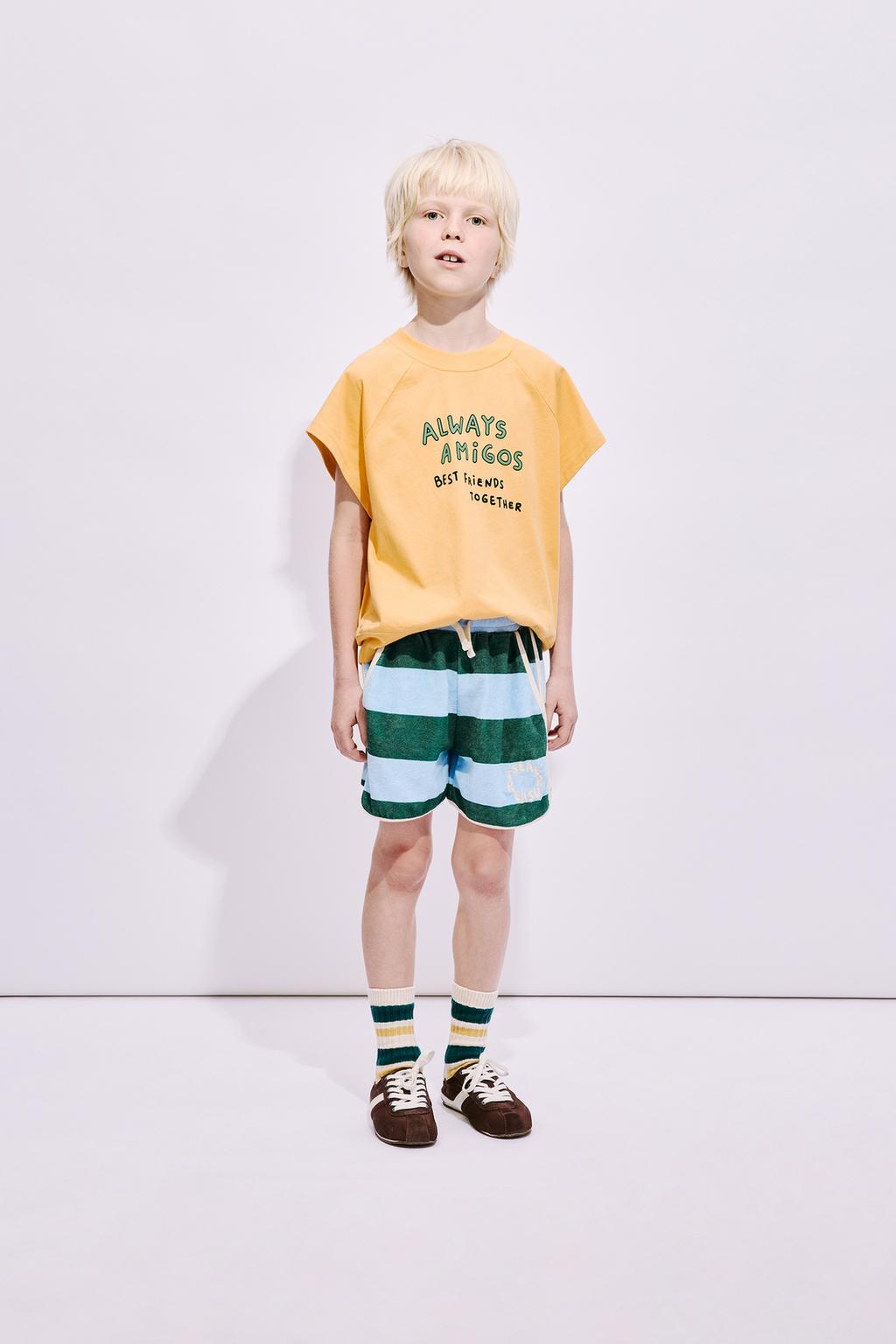 ШОРТЫ ИЗ МАХРОВОЙ ТКАНИ В ПОЛОСКУ