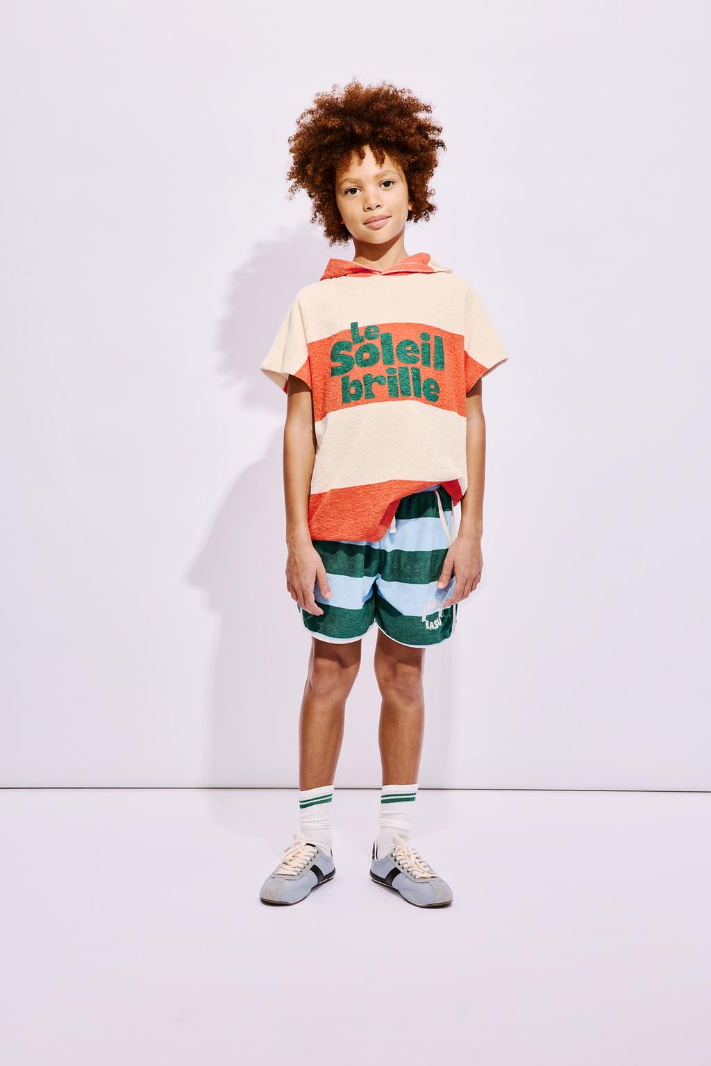 ШОРТЫ ИЗ МАХРОВОЙ ТКАНИ В ПОЛОСКУ