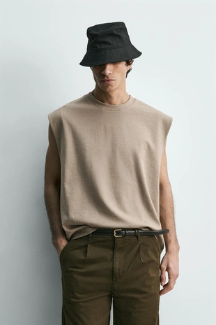 Укороченный топ без рукавов- Заказать в России