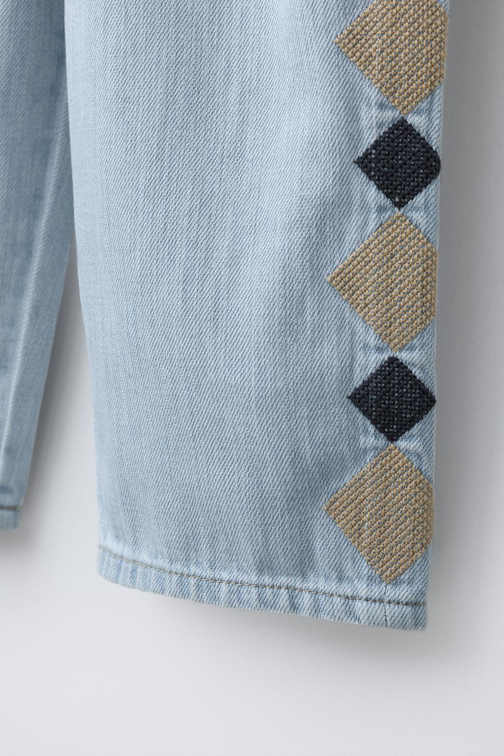 ДЖИНСЫ WIDE LEG С ВЫШИВКОЙ