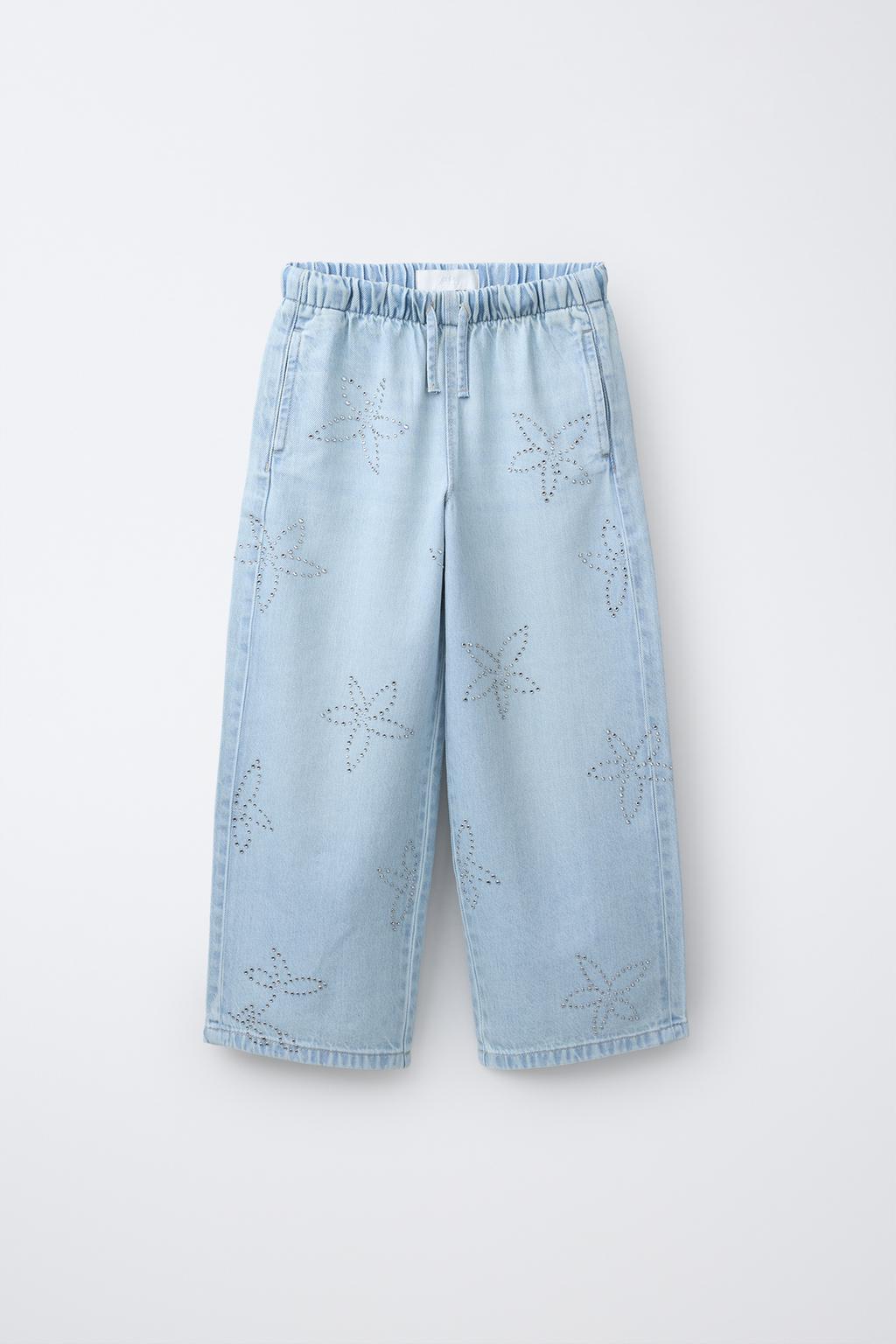 ДЖИНСЫ WIDE LEG СО СТРАЗАМИ