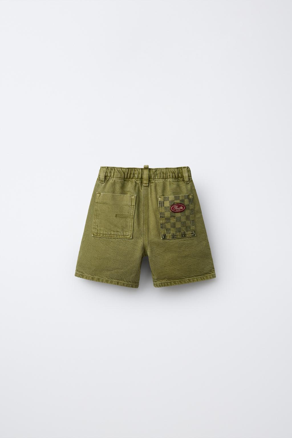 БЕРМУДЫ ИЗ САРЖИ В КЛЕТКУ С КАРМАНАМИ