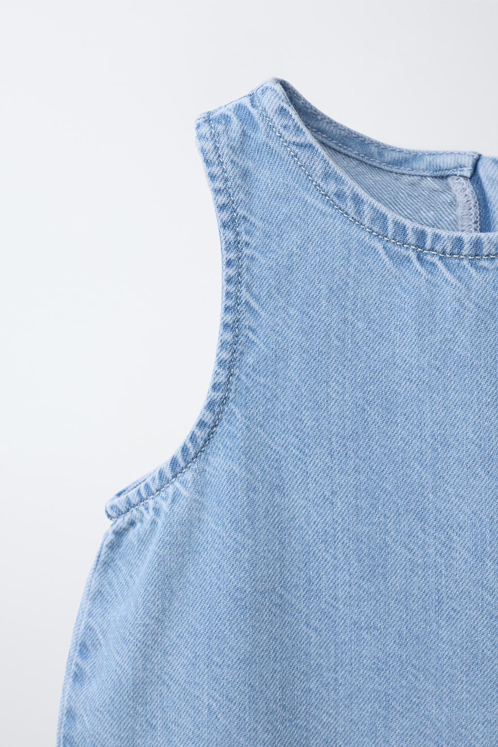 Топ из денима с вышивкой