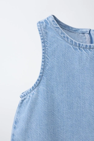 Топ из денима с вышивкой- Заказать в России