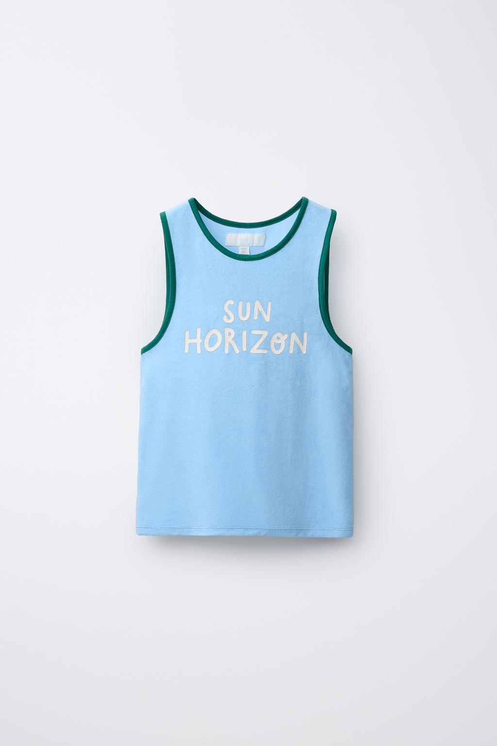 ФУТБОЛКА С ЭФФЕКТОМ МАХРОВОЙ ТКАНИ И НАДПИСЬЮ