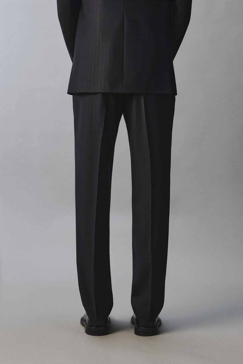 КОСТЮМНЫЕ БРЮКИ В ПОЛОСКУ ИЗ 100% ШЕРСТИ