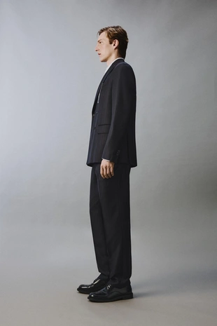 Костюмные брюки в полоску из 100% шерсти- Заказать в России