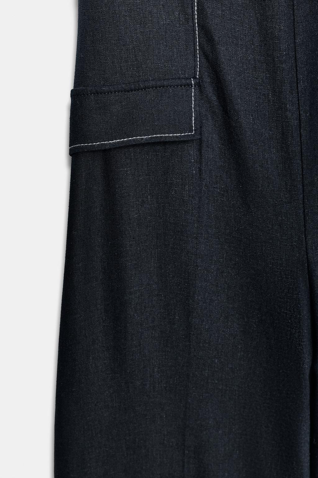 КОМБИНЕЗОН ХАЛТЕР С КОНТРАСТНОЙ СТРОЧКОЙ И ЛЬНОМ