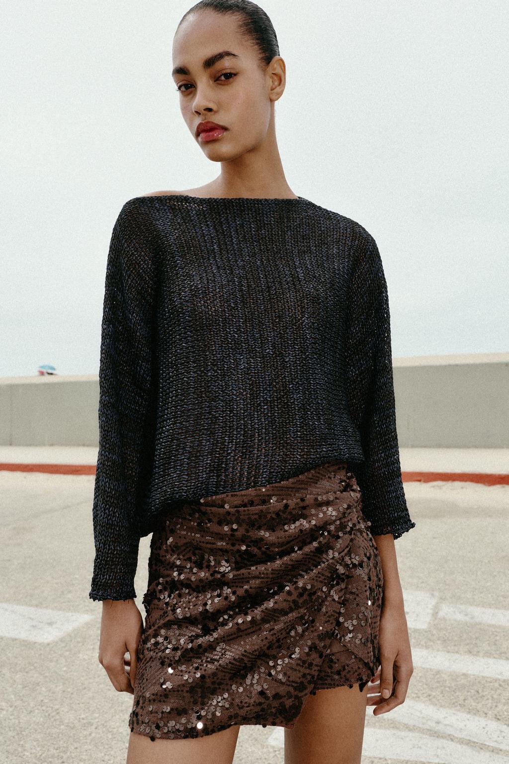 ЮБКА-ШОРТЫ МИНИ С ПАЙЕТКАМИ И УЗЛОМ