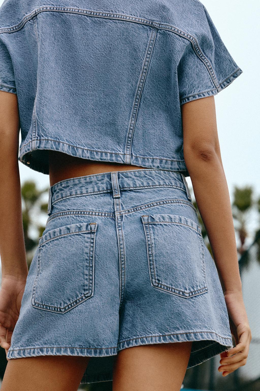 ДЖИНСОВЫЕ ЮБКА-ШОРТЫ Z1975 С ЗАПАХОМ