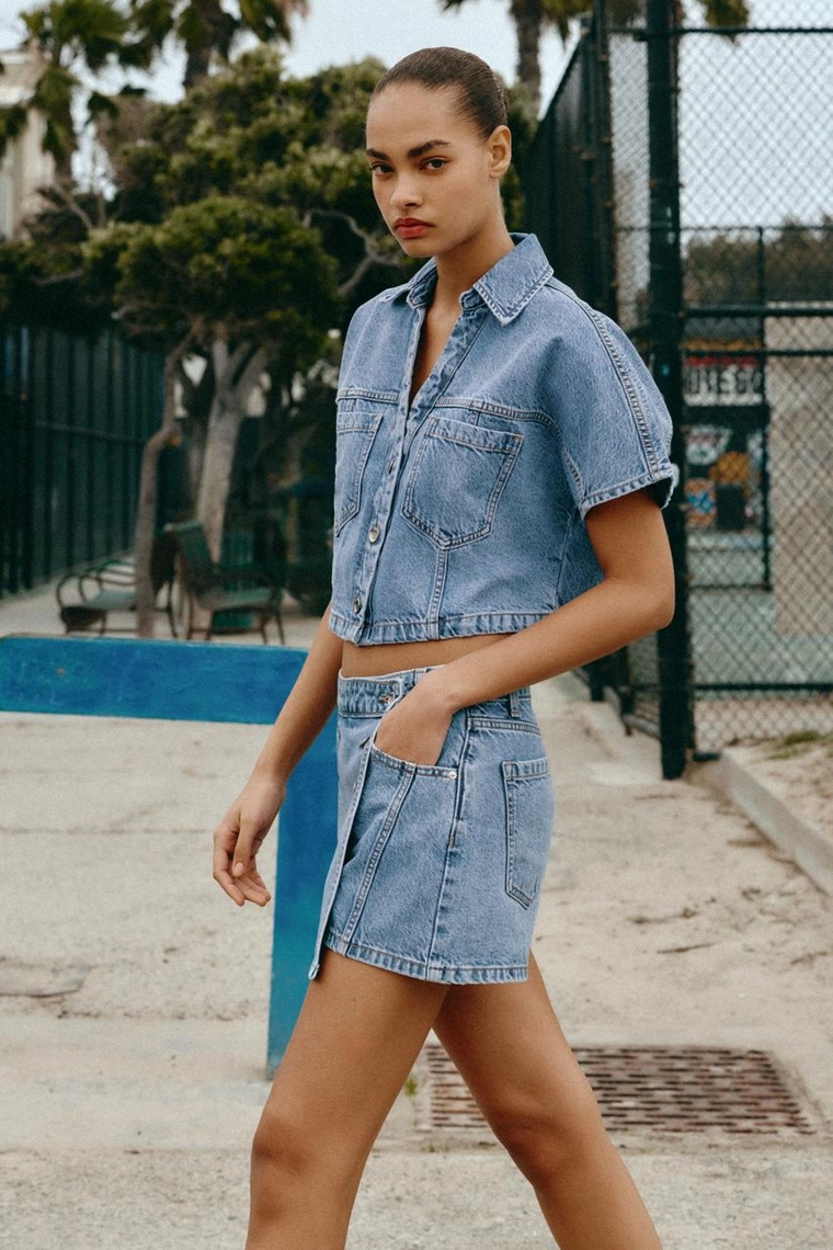 ДЖИНСОВЫЕ ЮБКА-ШОРТЫ Z1975 С ЗАПАХОМ