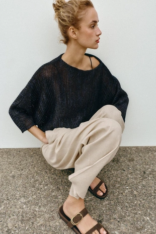 Сандалии из замши на плоской подошве- Заказать в России