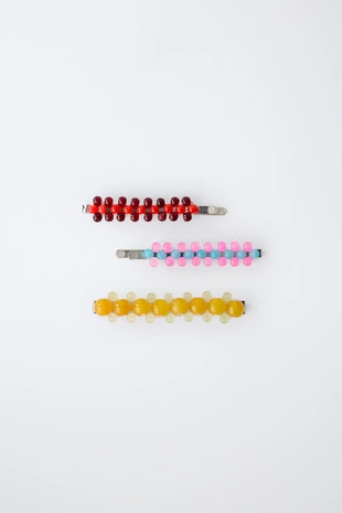 Набор из трёх заколок с бисерными деталями- Заказать в России