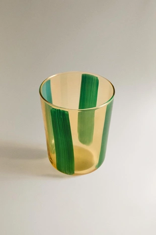 Стакан из стекла с полосатым узором- Заказать в России