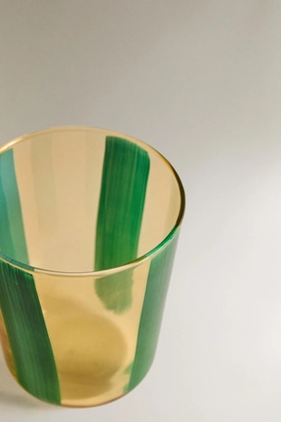 Стакан из стекла с полосатым узором- Заказать в России