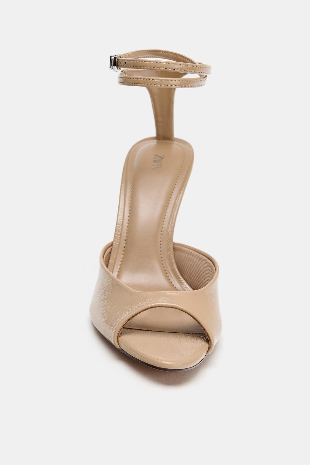 БОСОНОЖКИ НА КАБЛУКЕ С РЕМЕШКОМ НА ЩИКОЛОТКЕ