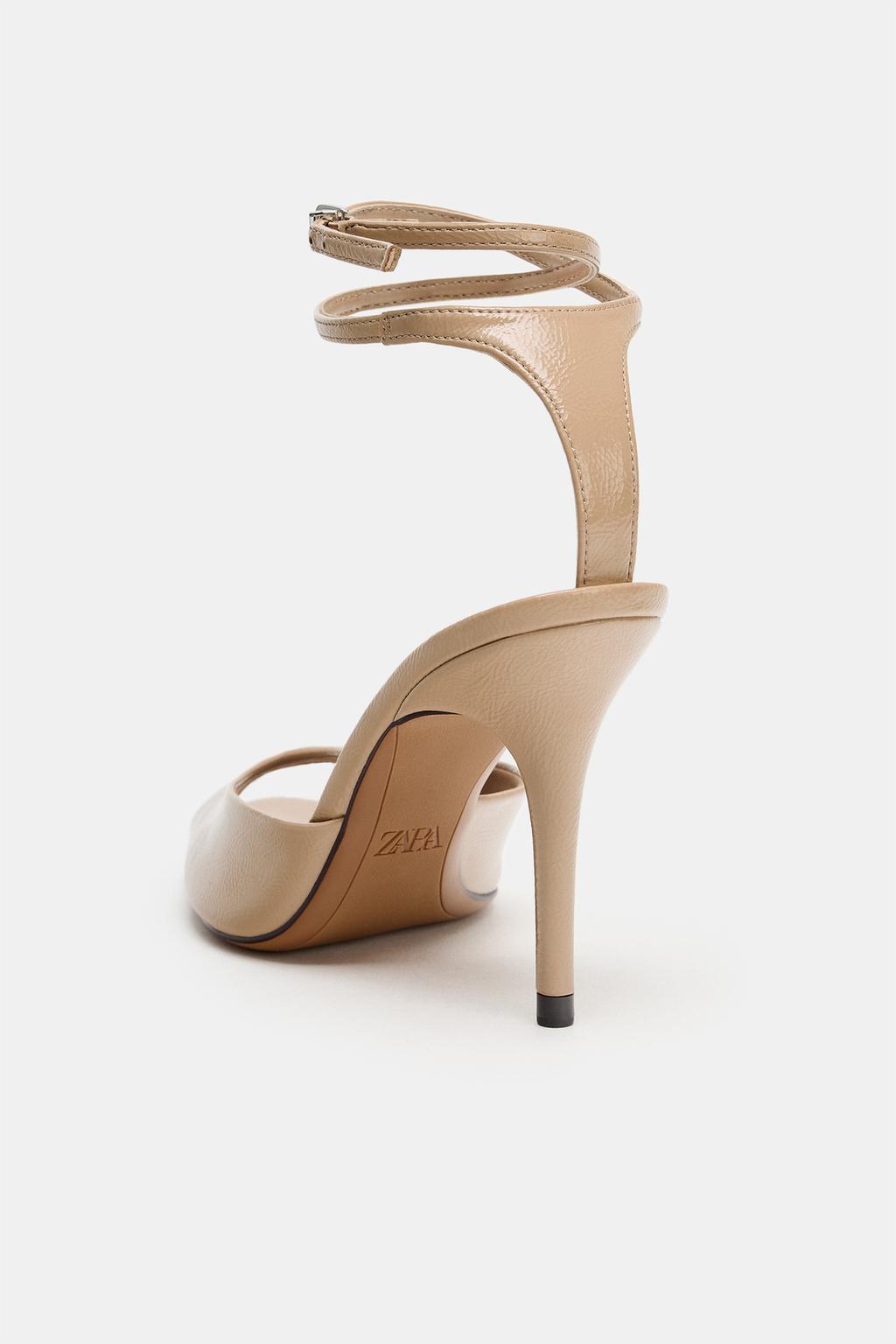 БОСОНОЖКИ НА КАБЛУКЕ С РЕМЕШКОМ НА ЩИКОЛОТКЕ