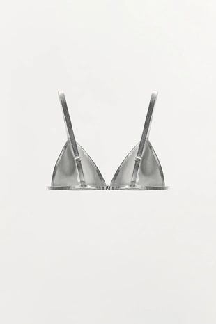 Бюстгальтер металлик из 100% кожи- Заказать в России