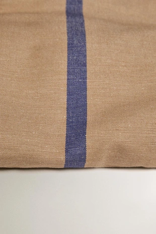 Утепленное пальто из льна и хлопка в полоску- Заказать в России