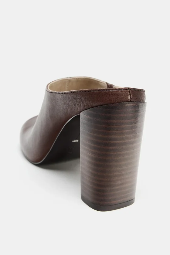 КОЖАНЫЕ ТУФЛИ-МЮЛИ НА КАБЛУКЕ лимитированная серия