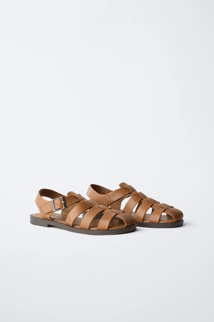 Кожаные сандалии- Заказать в России