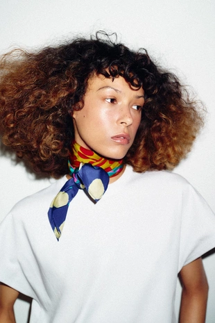 Платок с принтом в горошек- Заказать в России