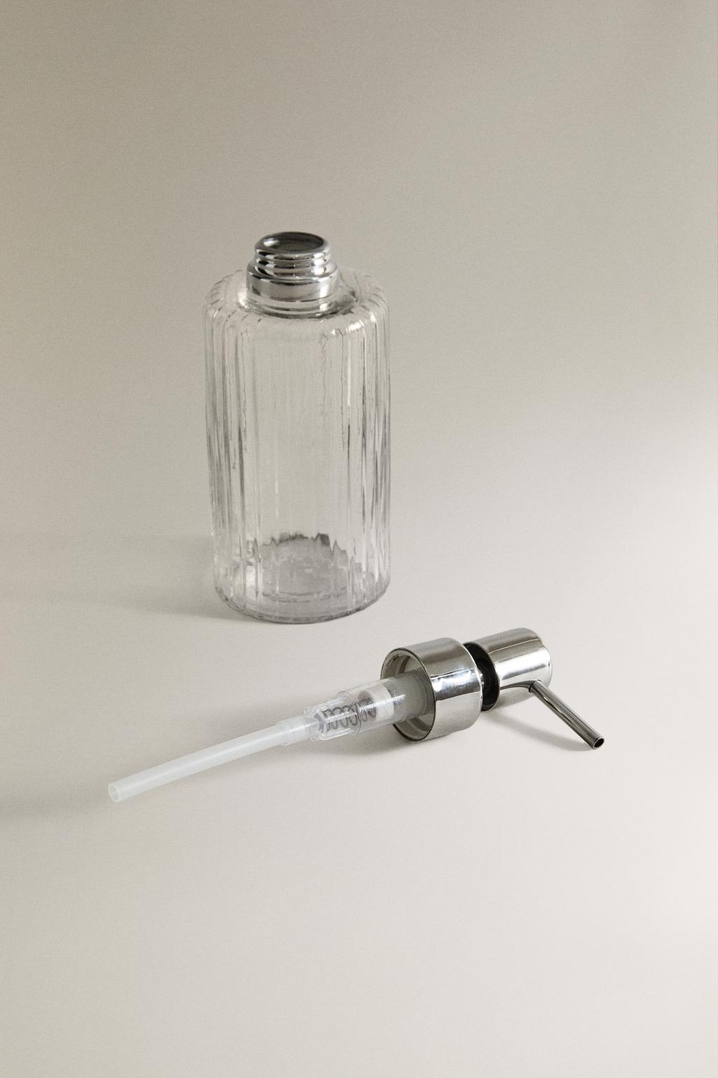 Дозатор для мыла из стекла с рельефным узором