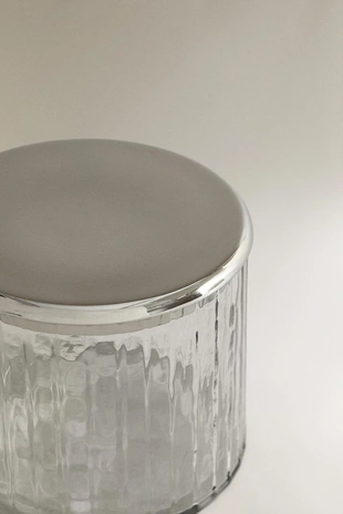 Стеклянная банка для ванной с металлической крышкой- Заказать в России