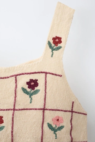 Трикотажный топ с цветочным принтом- Заказать в России