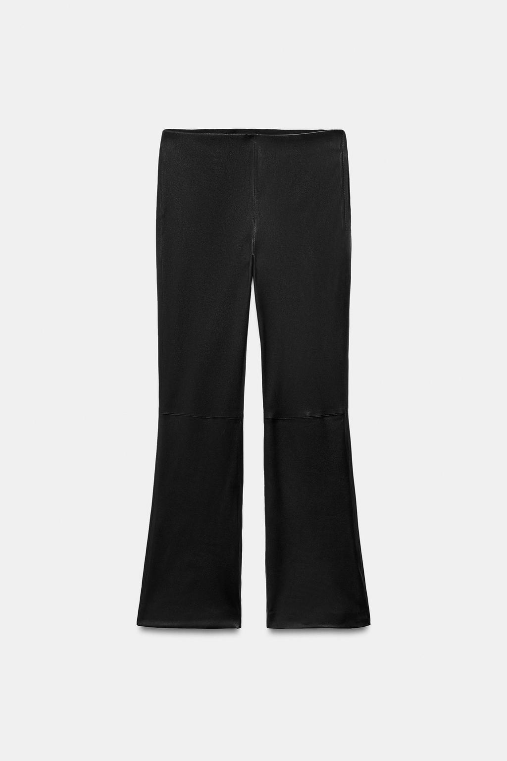 Широкие кожаные брюки коллекции zw limited edition