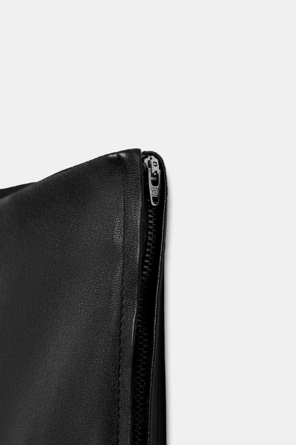 Широкие кожаные брюки коллекции zw limited edition