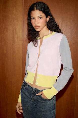 Кардиган колор-блок- Заказать в России