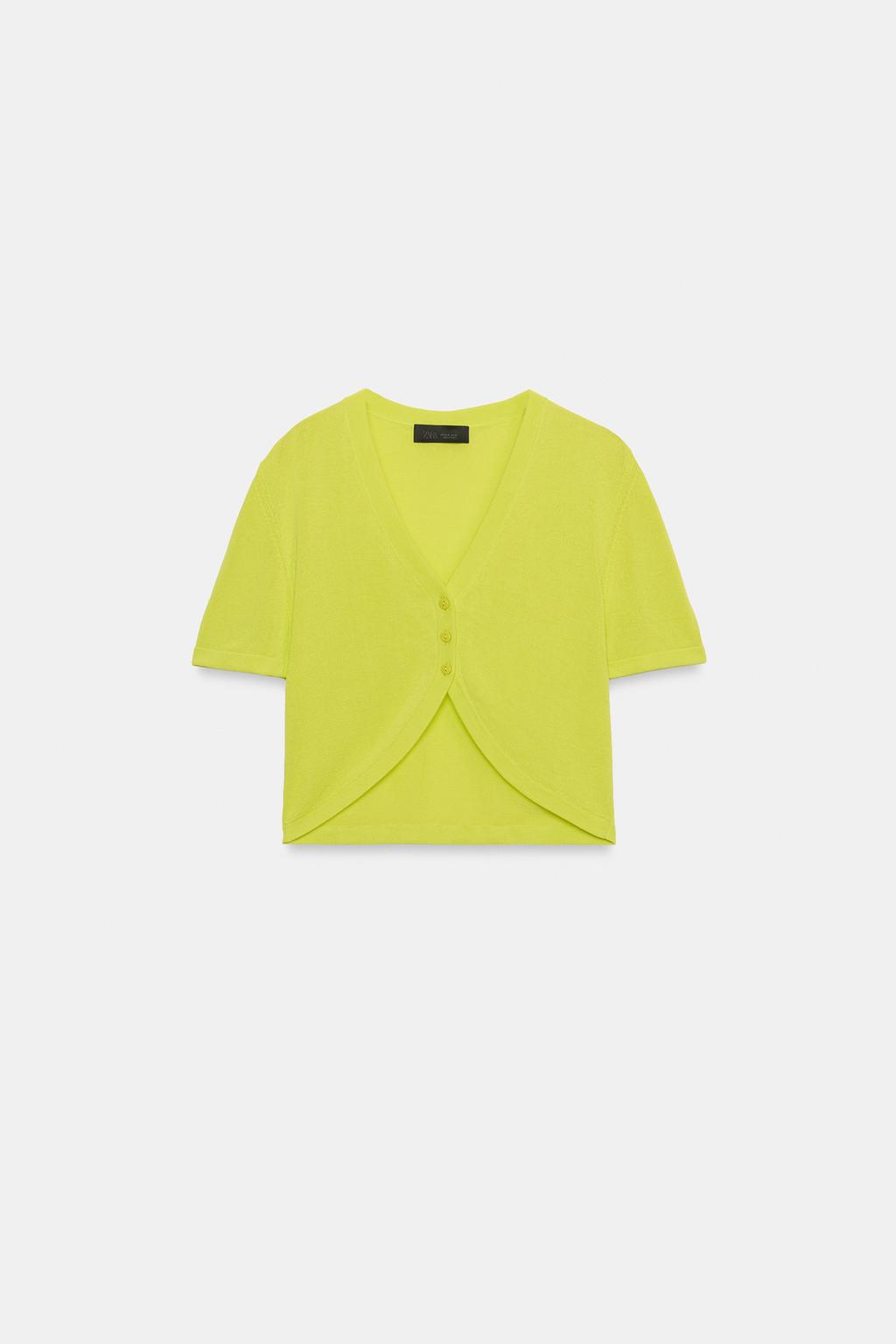 КОРОТКИЙ КАРДИГАН С V-ОБРАЗНЫМ ВЫРЕЗОМ