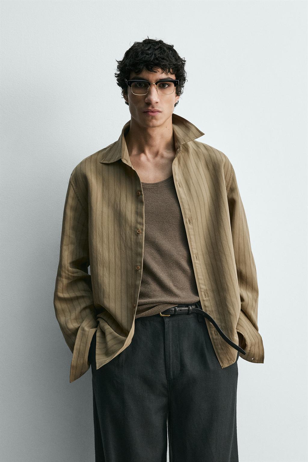 РУБАШКА СТРУЯЩЕГОСЯ ПОКРОЯ В ПОЛОСКУ