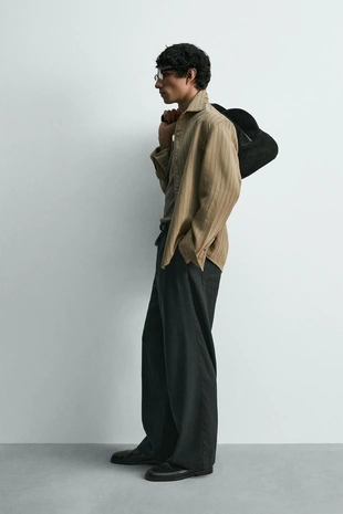 Рубашка струящегося покроя в полоску- Заказать в России