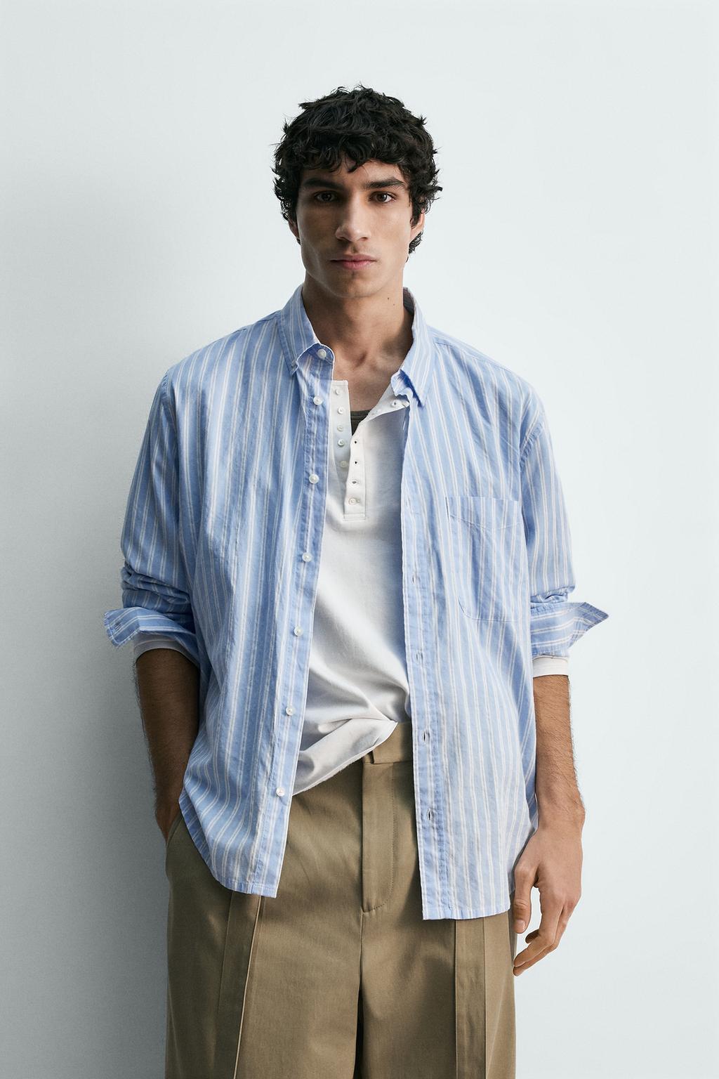 РУБАШКА В ПОЛОСКУ С КАРМАНОМ