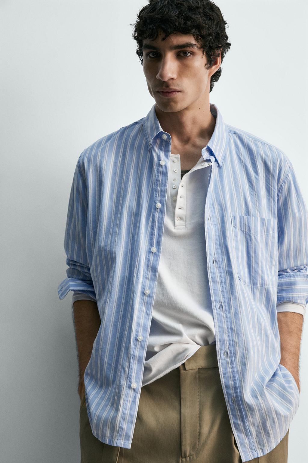 РУБАШКА В ПОЛОСКУ С КАРМАНОМ